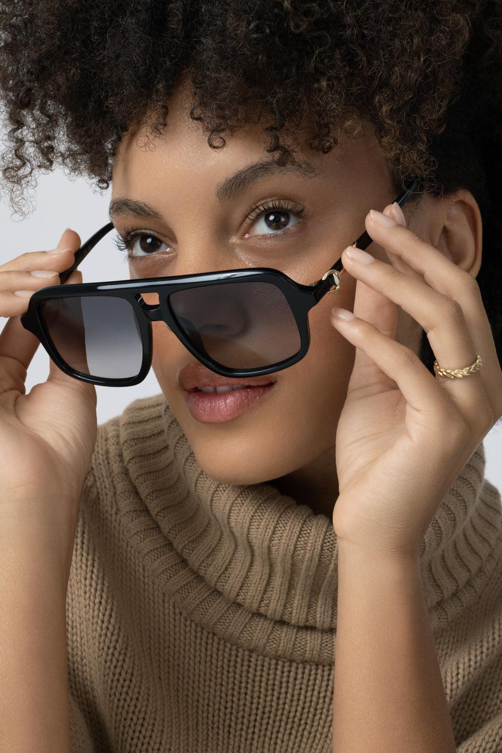 Navigator Sunglasses - Black Grey-BLACK-ACCESSORIESUNGLASSES-GUCCI 