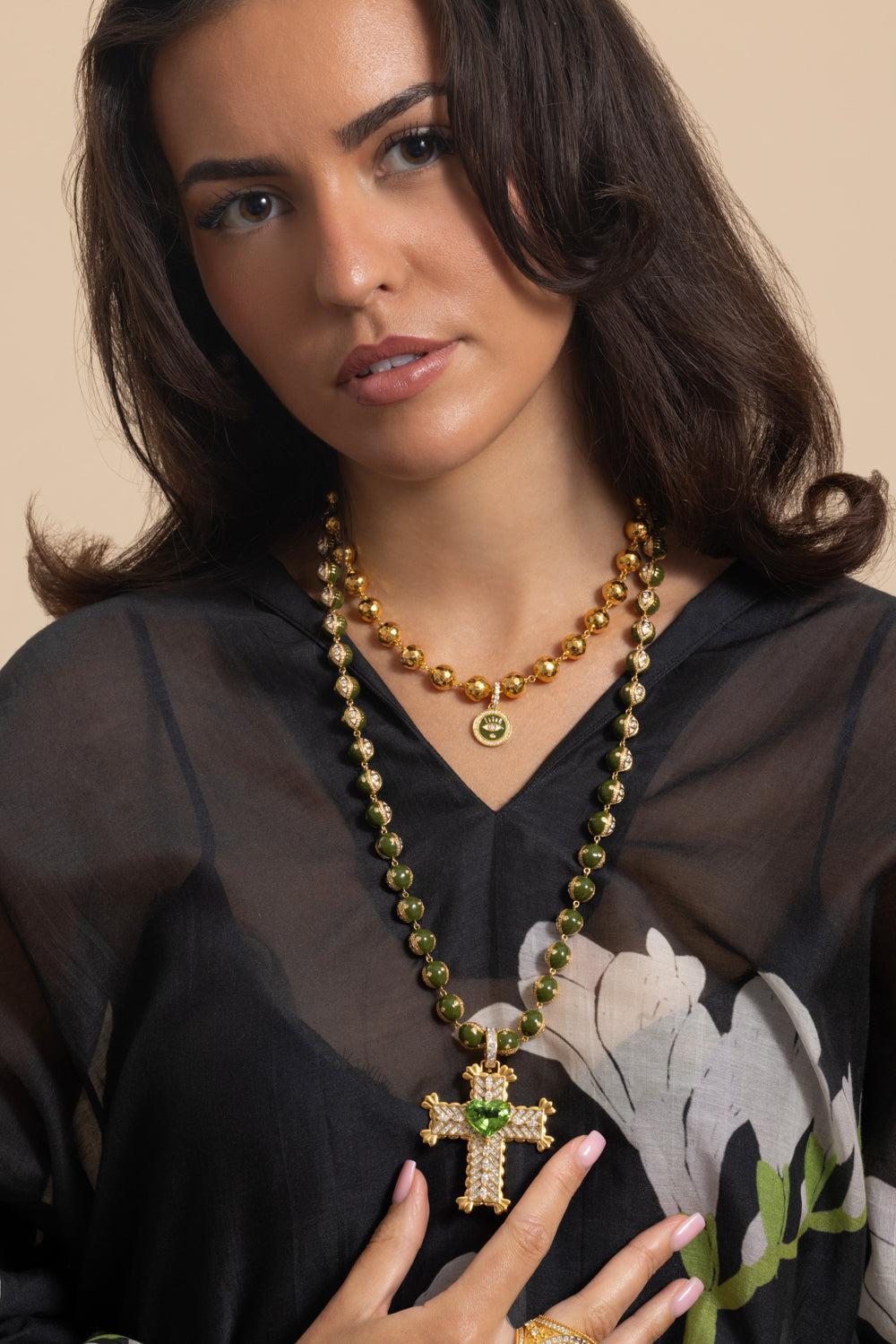 Hammered Ball Chain - 16in - 10mm-YELLOW GOLD-16-JEWELRYFINE JEWELNECKLACE O-BUDDHA MAMA