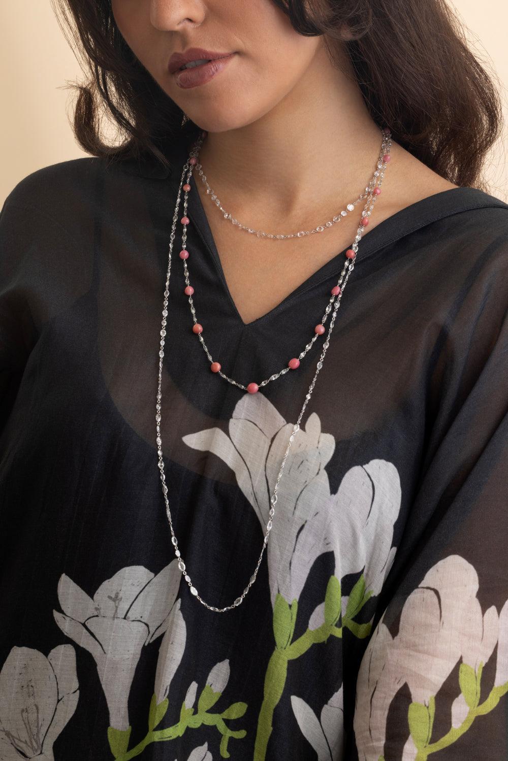 Conch Pearl Luminescent Rose Necklace-WHITE GOLD-24-JEWELRYFINE JEWELNECKLACE O-SABOO FINE JEWELS