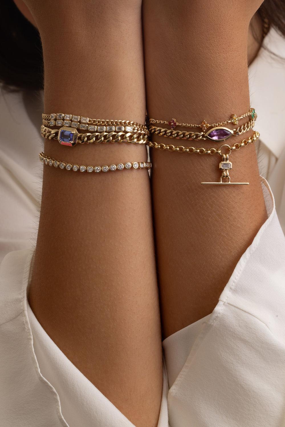 Diamond Drop Bracelet-YELLOW GOLD-7-JEWELRYFINE JEWELBRACELET O-ZOE CHICCO