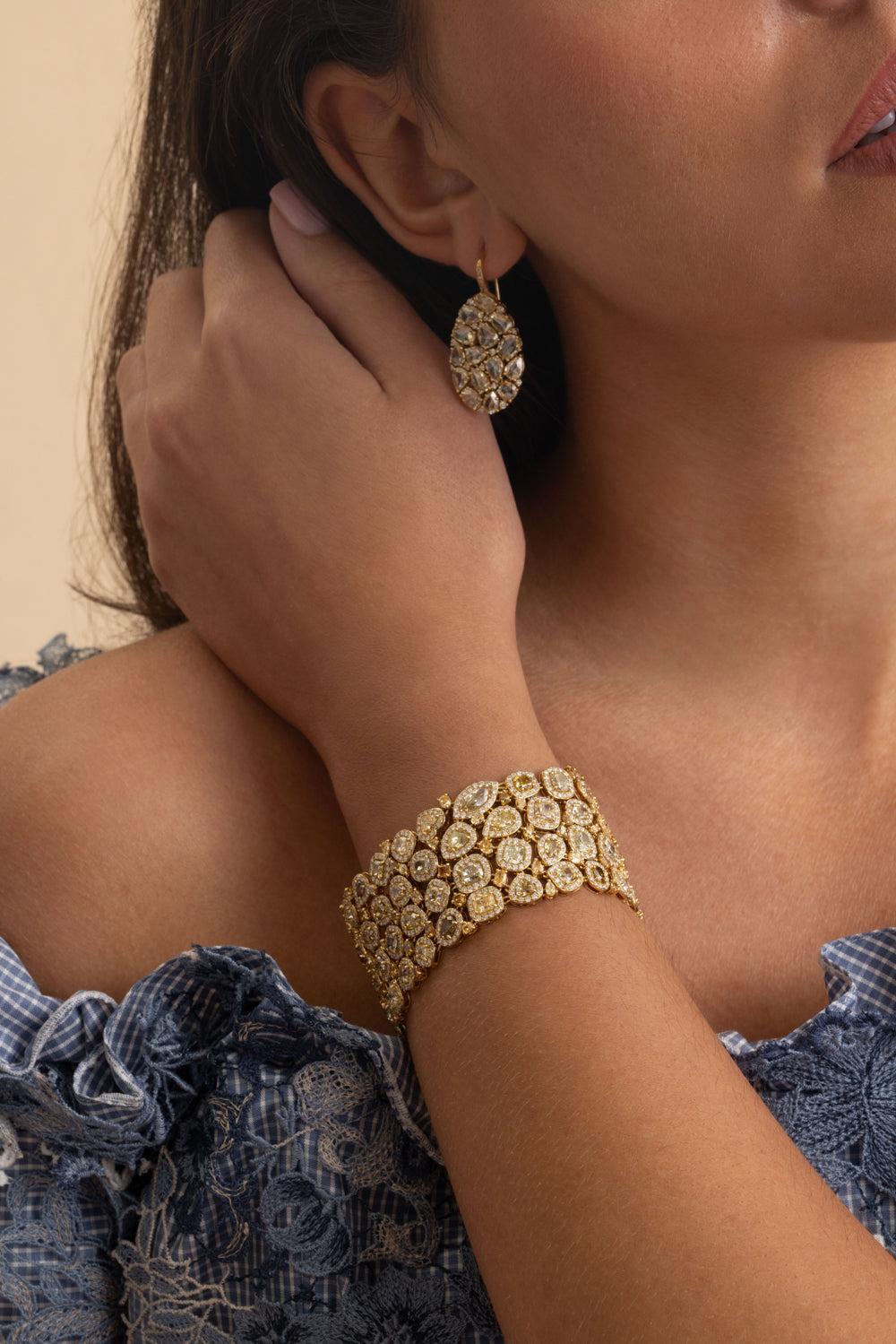Brilliant Cut Yellow Diamond Bracelet-YELLOW GOLD-JEWELRYFINE JEWELBRACELET O-SUTRA