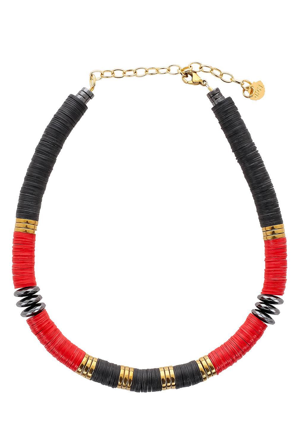 Jaipur Black Red Hematite Necklace-BLCK/RED-JEWELRYBOUTIQUENECKLACE O-HIJAS DE PUKA
