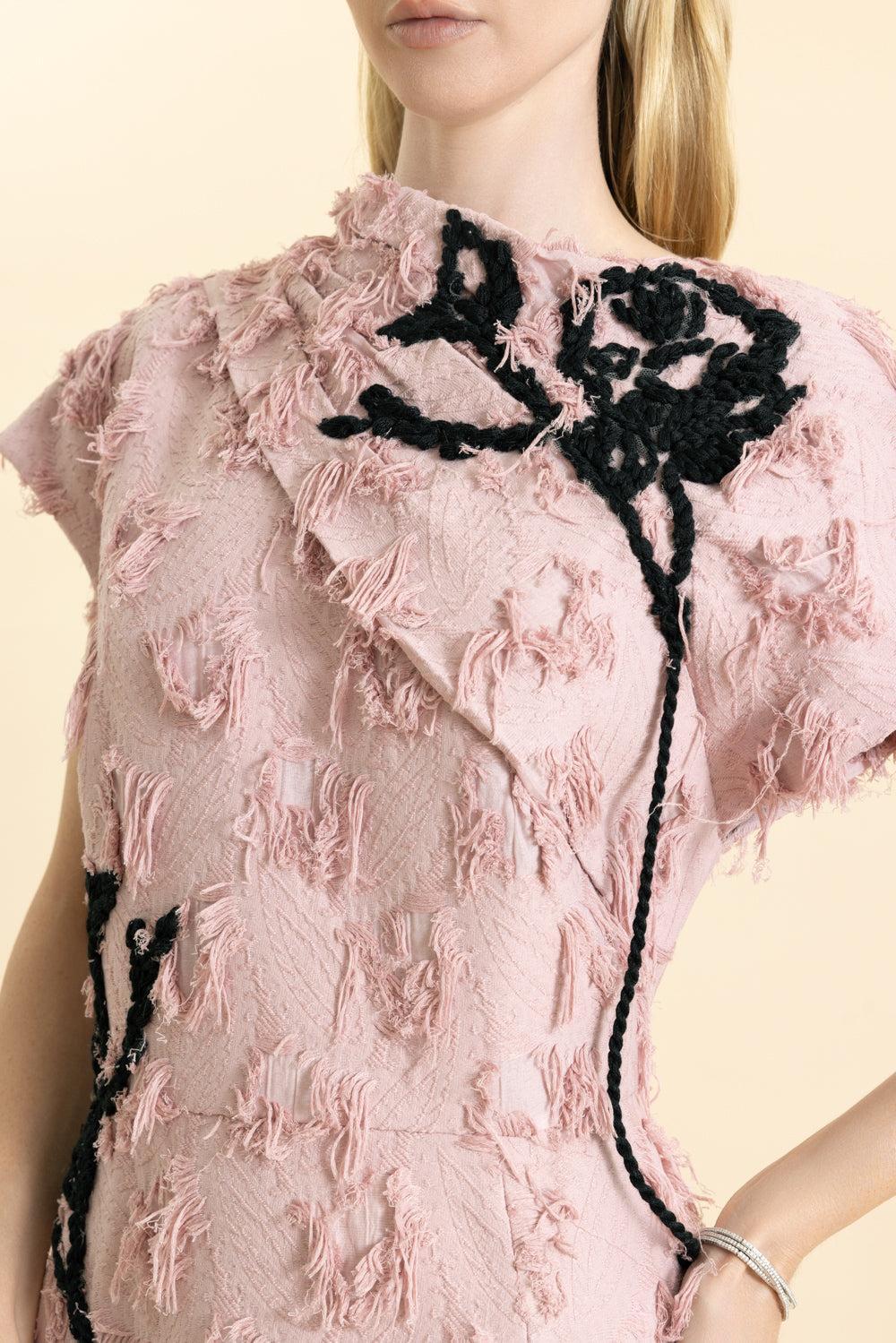 Asymmetric Fringe Dress-ANTQPINK-10-CLOTHINGDRESSCOCKTAIL-ERDEM