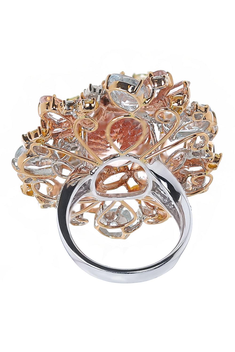 Diamond Morganite Aquamarine Ring-ROSE GOLD-6.25-JEWELRYFINE JEWELRING-ALEXANDER LAUT