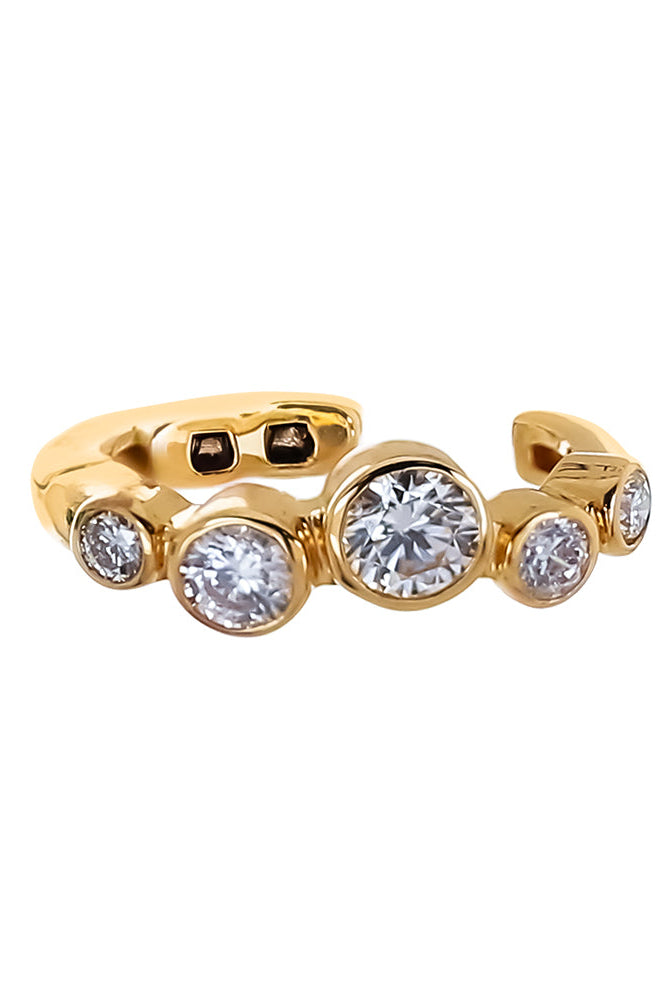 Diamond Five Bezel Ear Cuff