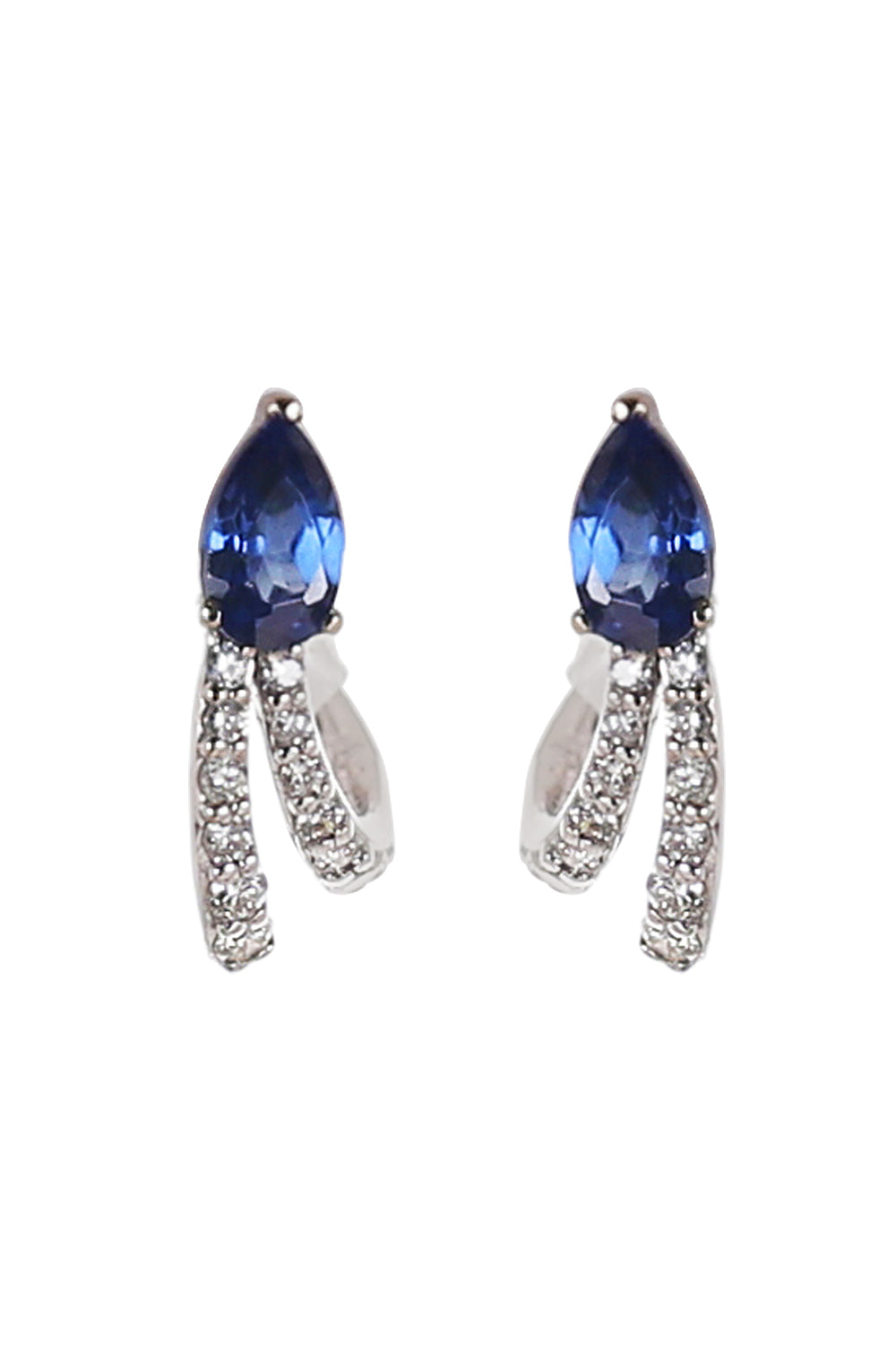 Sapphire Diamond Huggie Hoop Earrings