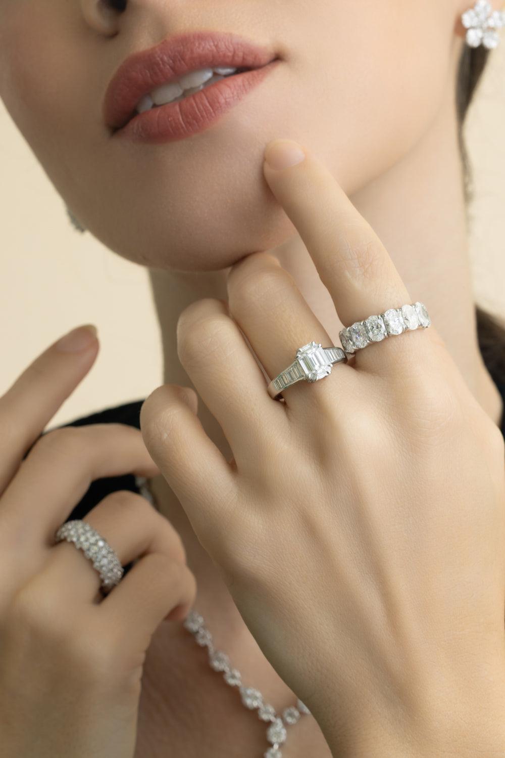 Diamond Oval Stretch Ring-WHITE GOLD-7.5-JEWELRYFINE JEWELRING-ZYDO