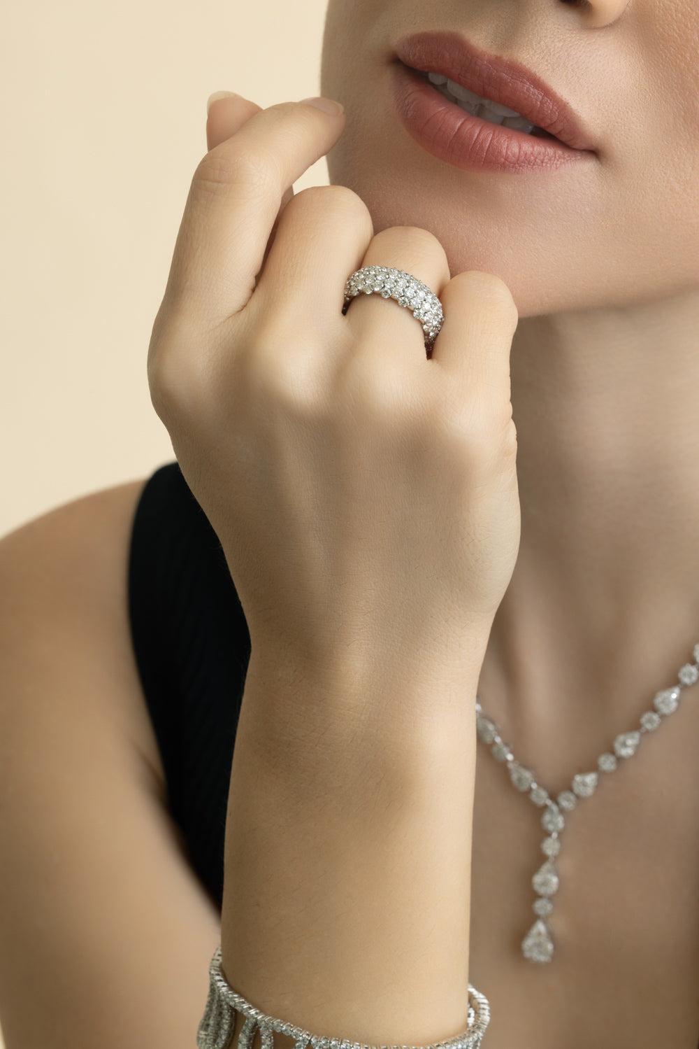 Diamond Stretch Ring-WHITE GOLD-5.5-JEWELRYFINE JEWELRING-ZYDO