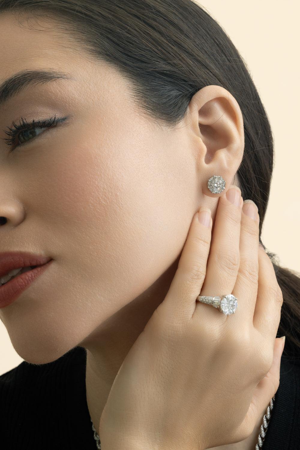 Diamond Stud Earrings-WHITE GOLD-JEWELRYFINE JEWELEARRING-ZYDO