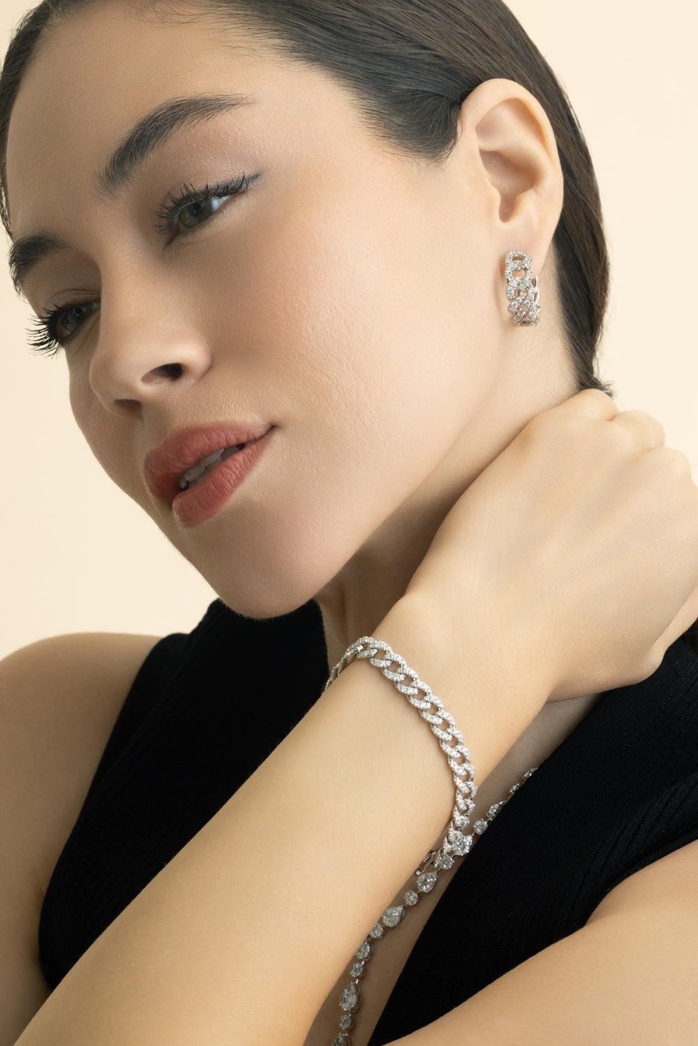 Diamond Cuban Link Bracelet-WHITE GOLD-7-JEWELRYFINE JEWELBRACELET O-ZYDO
