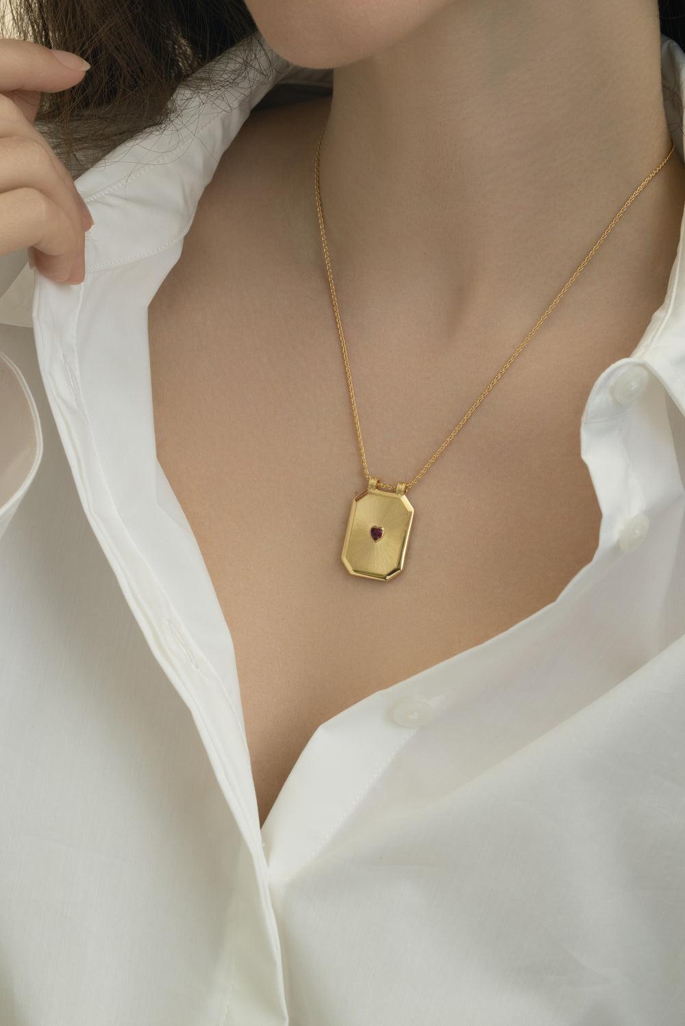 Love Scapular Chain Necklace-YELLOW GOLD-JEWELRYFINE JEWELNECKLACE O-MARIE LICHTENBERG