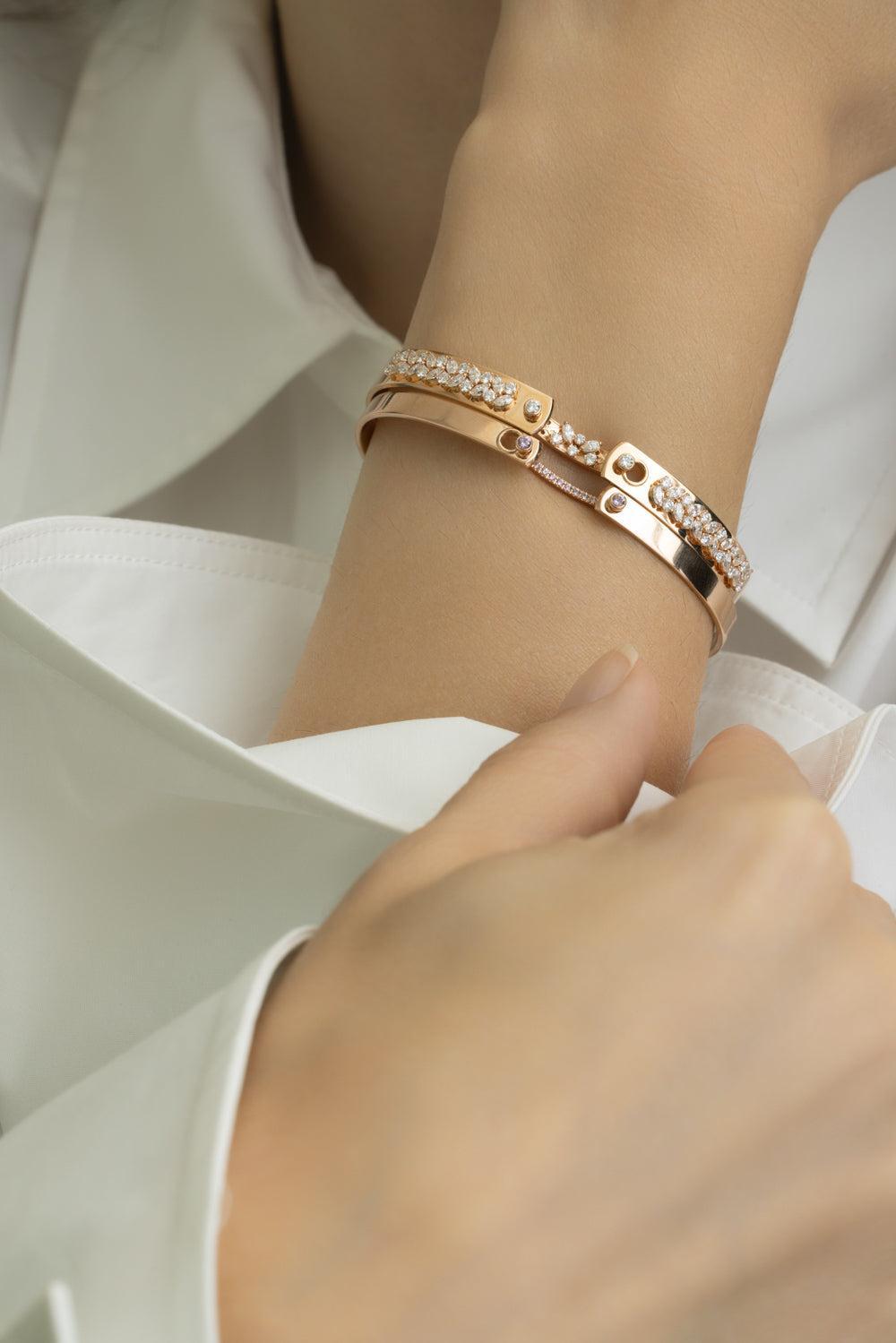 Baby Pink Mood Bangle Bracelet - Rose Gold-ROSE GOLD-16-JEWELRYFINE JEWELBRACELET O-NOUVEL HERITAGE