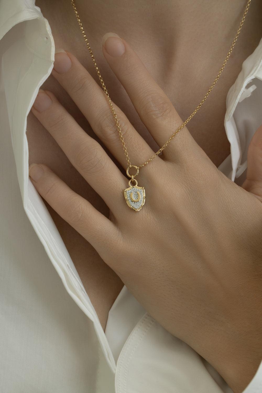 Horseshoe Protection Fine Belcher Necklace-YELLOW GOLD-JEWELRYFINE JEWELNECKLACE O-FOUNDRAE