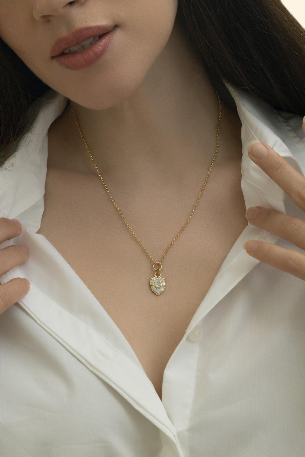 Horseshoe Protection Fine Belcher Necklace-YELLOW GOLD-JEWELRYFINE JEWELNECKLACE O-FOUNDRAE