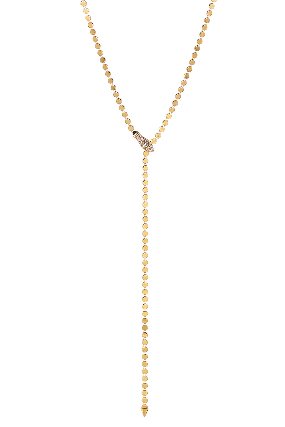 Diamond Snake Lariat Necklace