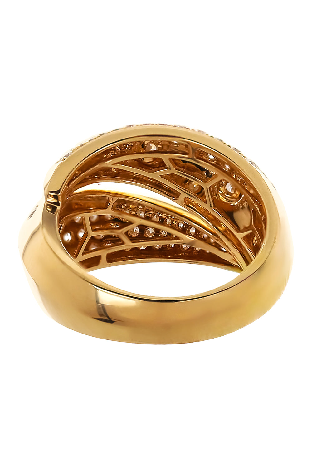 Diamond Row Dot Crossover Ring