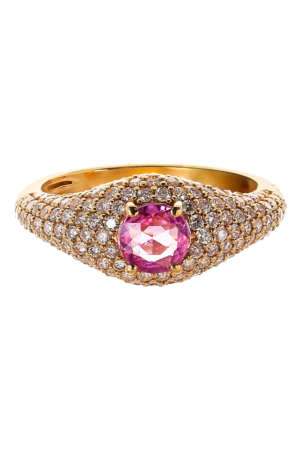 Pink Sapphire Diamond Ring