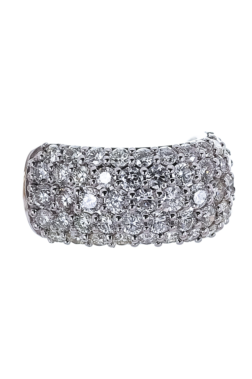 Diamond Pave Wide Ear Cuff - White Gold