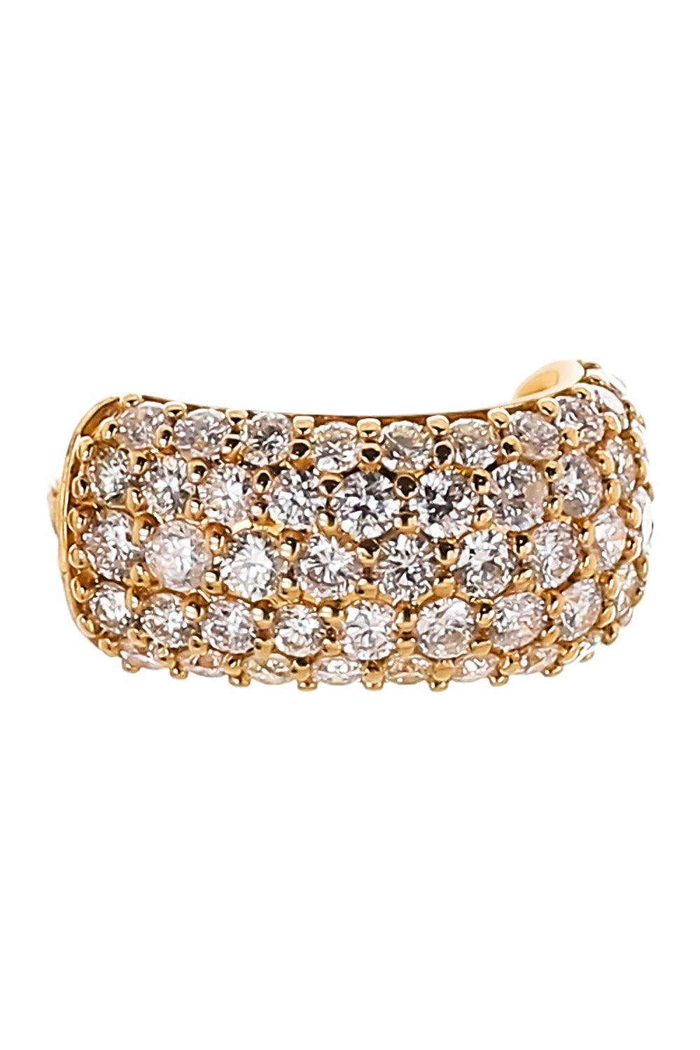 Diamond Wide Pave Ear Cuff - Yellow Gold