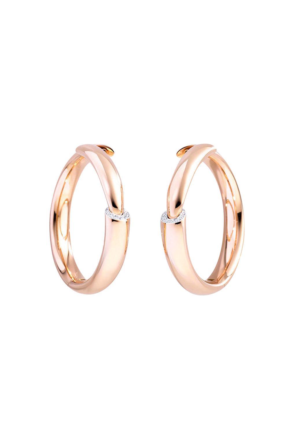 Diamond Dial Hoop Earrings-ROSE GOLD-JEWELRYFINE JEWELEARRING-VHERNIER