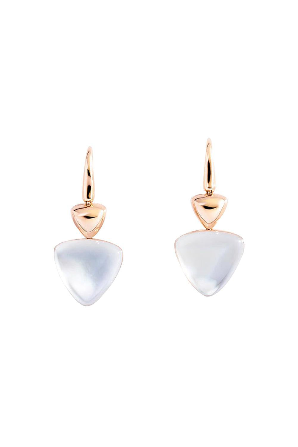 Rock Crystal Mother of Pearl Drop Earrings-ROSE GOLD-JEWELRYFINE JEWELEARRING-VHERNIER