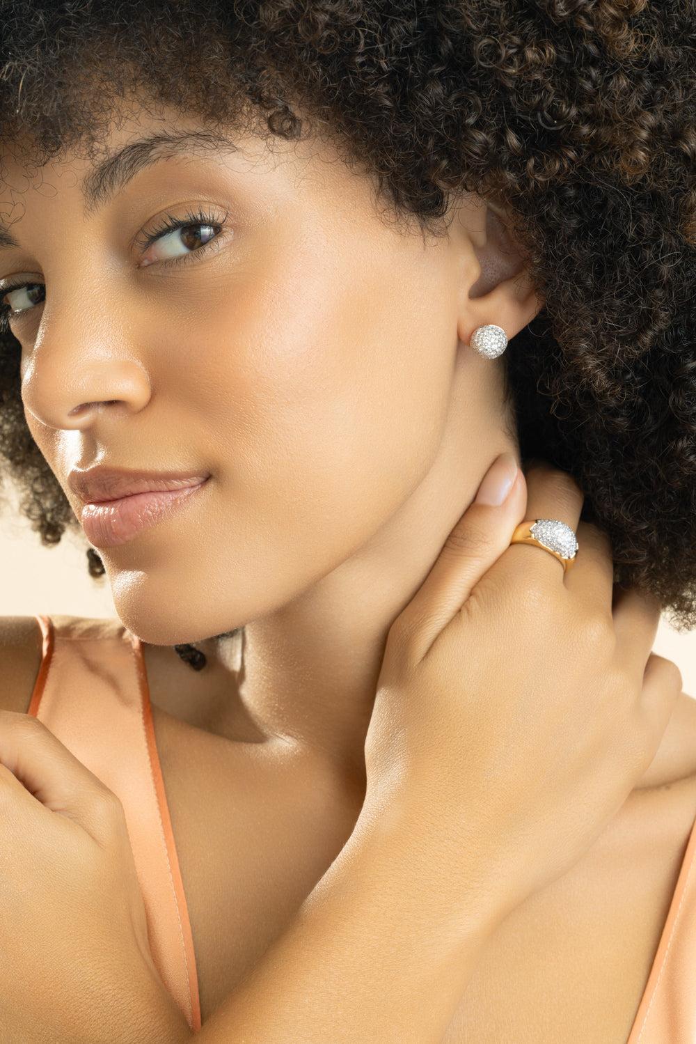 Diamond Bahia Statement Earrings-YELLOW GOLD-JEWELRYFINE JEWELEARRING-GRAZIELA