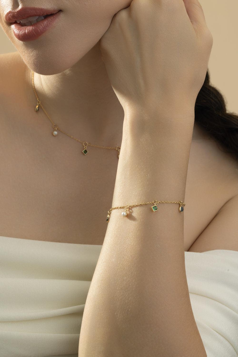 Multi Stone Points Of Light Bracelet-YELLOW GOLD-JEWELRYFINE JEWELBRACELET O-MONICA RICH KOSANN