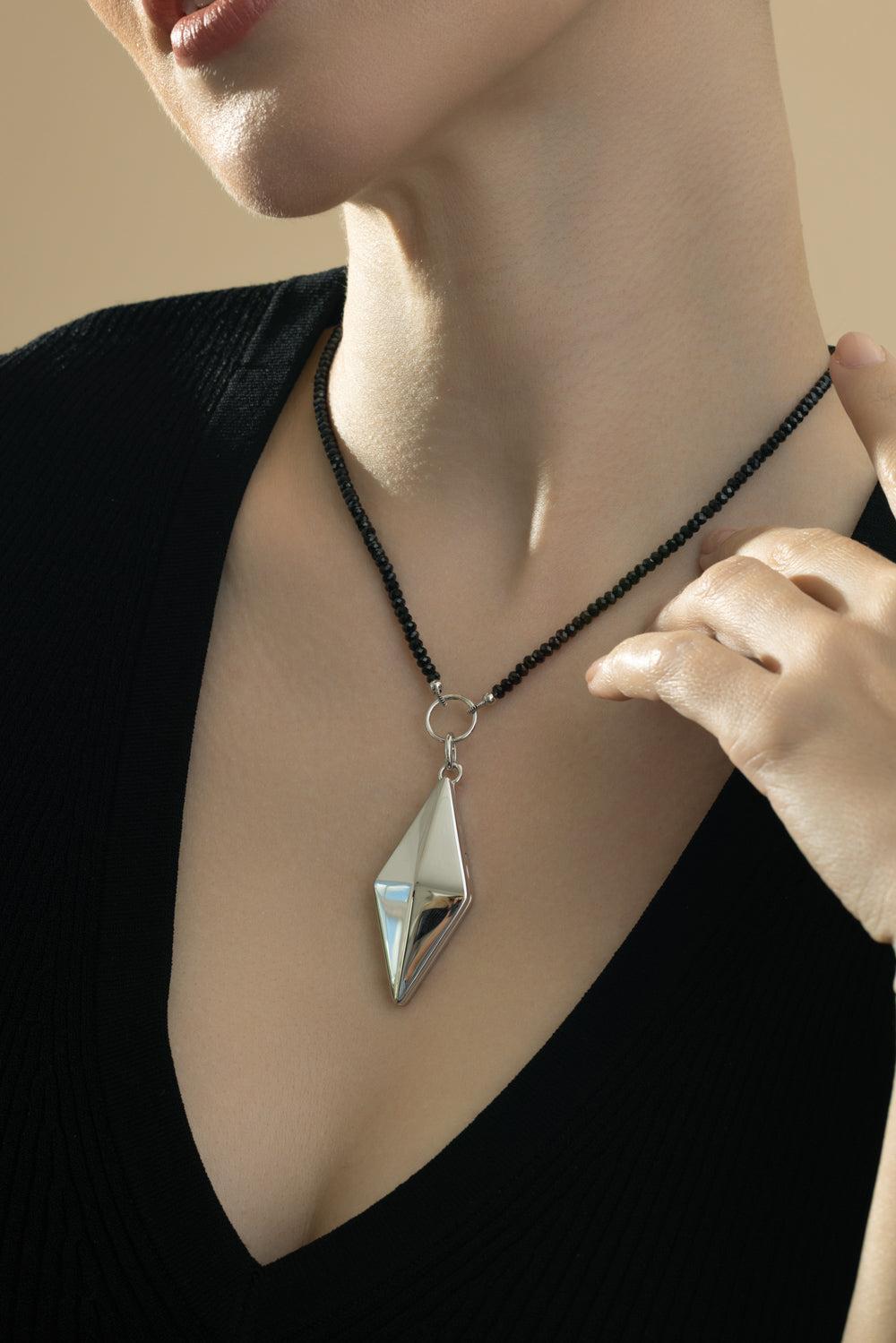 Deco Points North Locket Necklace-SILVER-JEWELRYFINE JEWELNECKLACE O-MONICA RICH KOSANN