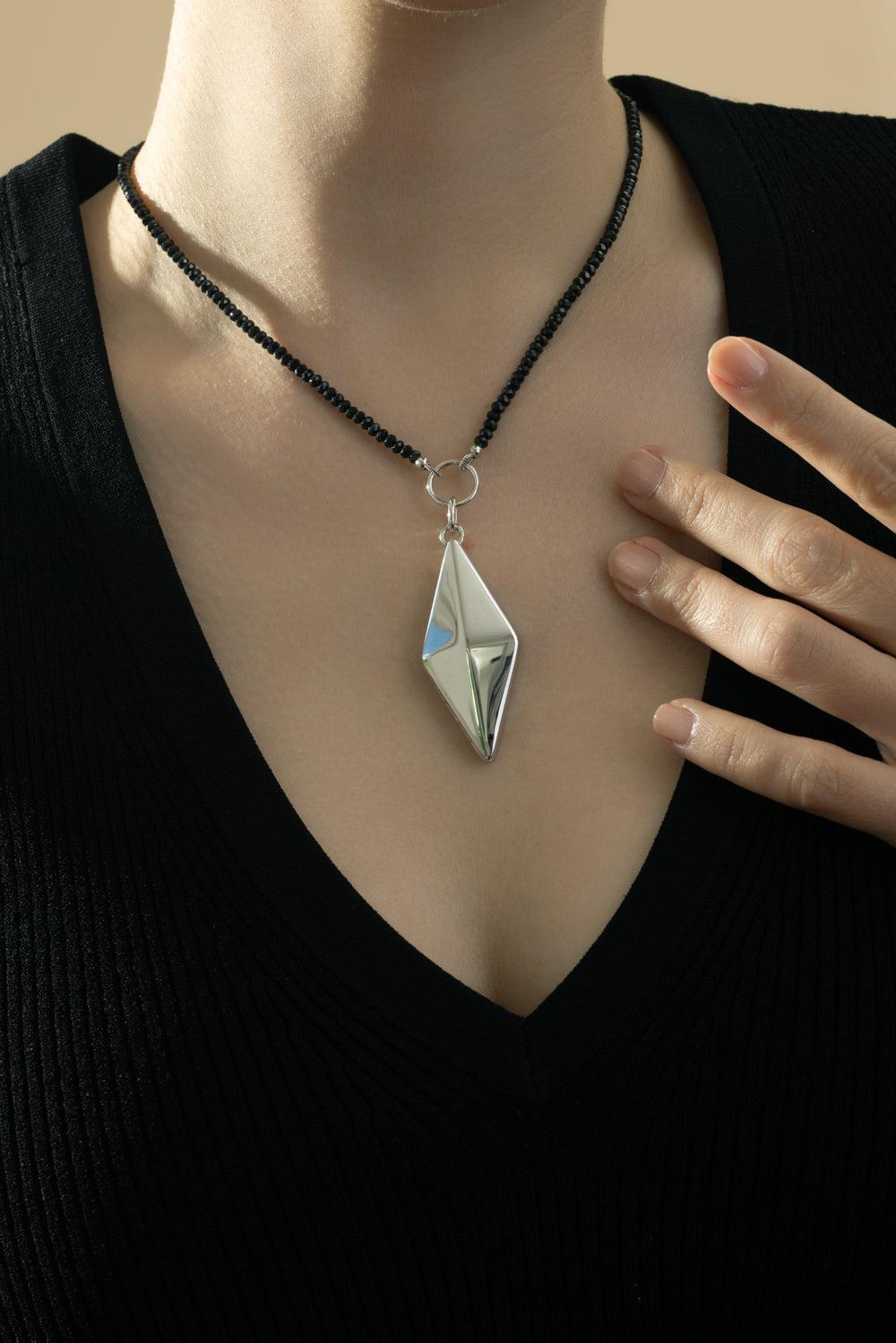Deco Points North Locket Necklace-SILVER-JEWELRYFINE JEWELNECKLACE O-MONICA RICH KOSANN