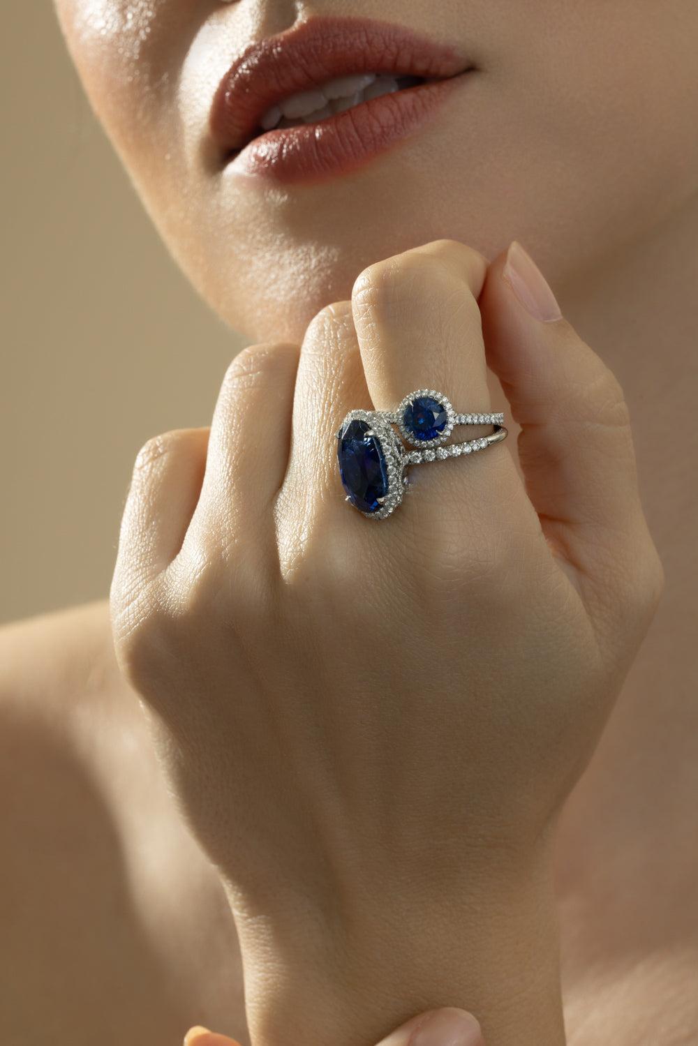 Sapphire Gemset Ring-PLATINUM-7.5-JEWELRYFINE JEWELRING-CICADA