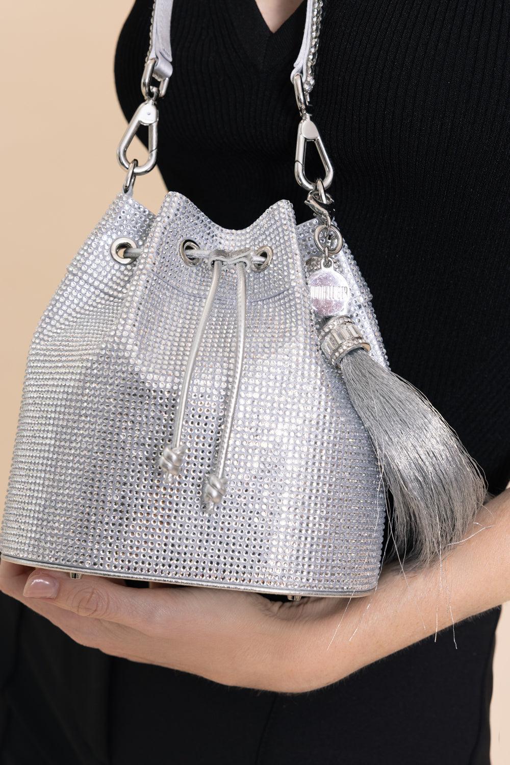 Piper Fullbead Bucket Bag-SILRHINE-O/S-HANDBAGTOP HANDLE-JUDITH LEIBER