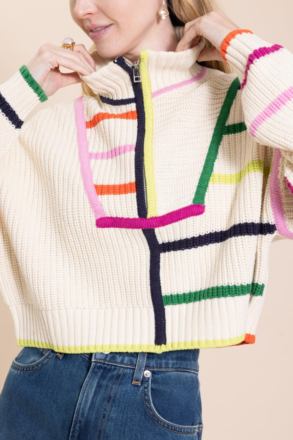 Cropped Hampton Sweater-CREAM MULTI-XS-CLOTHINGTOPSWEATER-STAUD