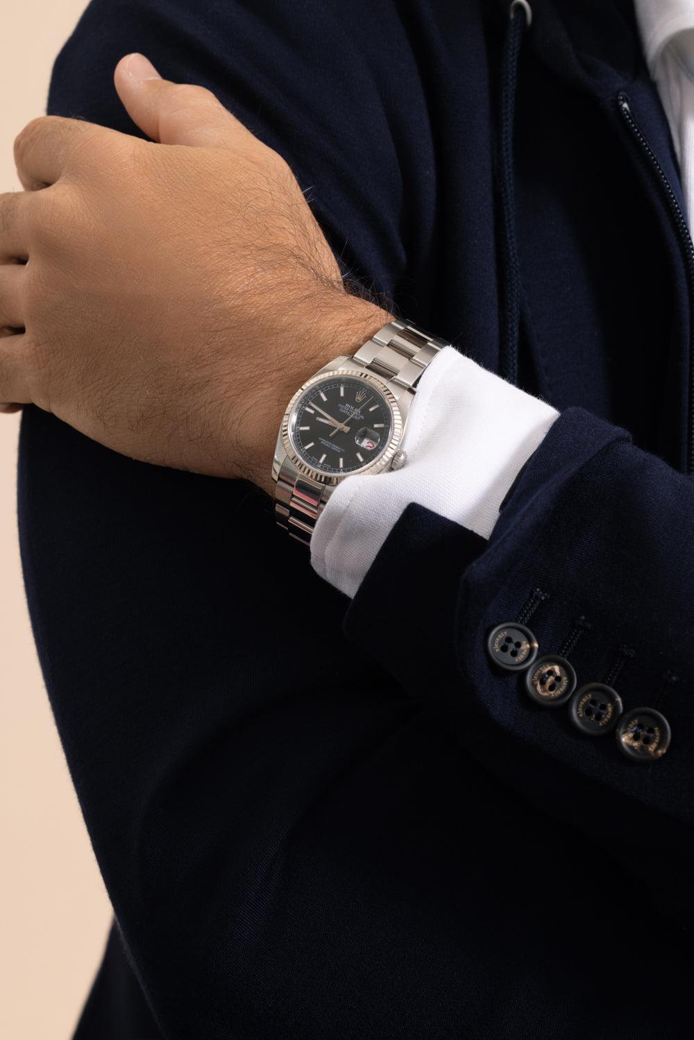 Rolex Datejust Oyster Watch-SILVER-36MM-JEWELRYFINE JEWELWATCH-ROLEX