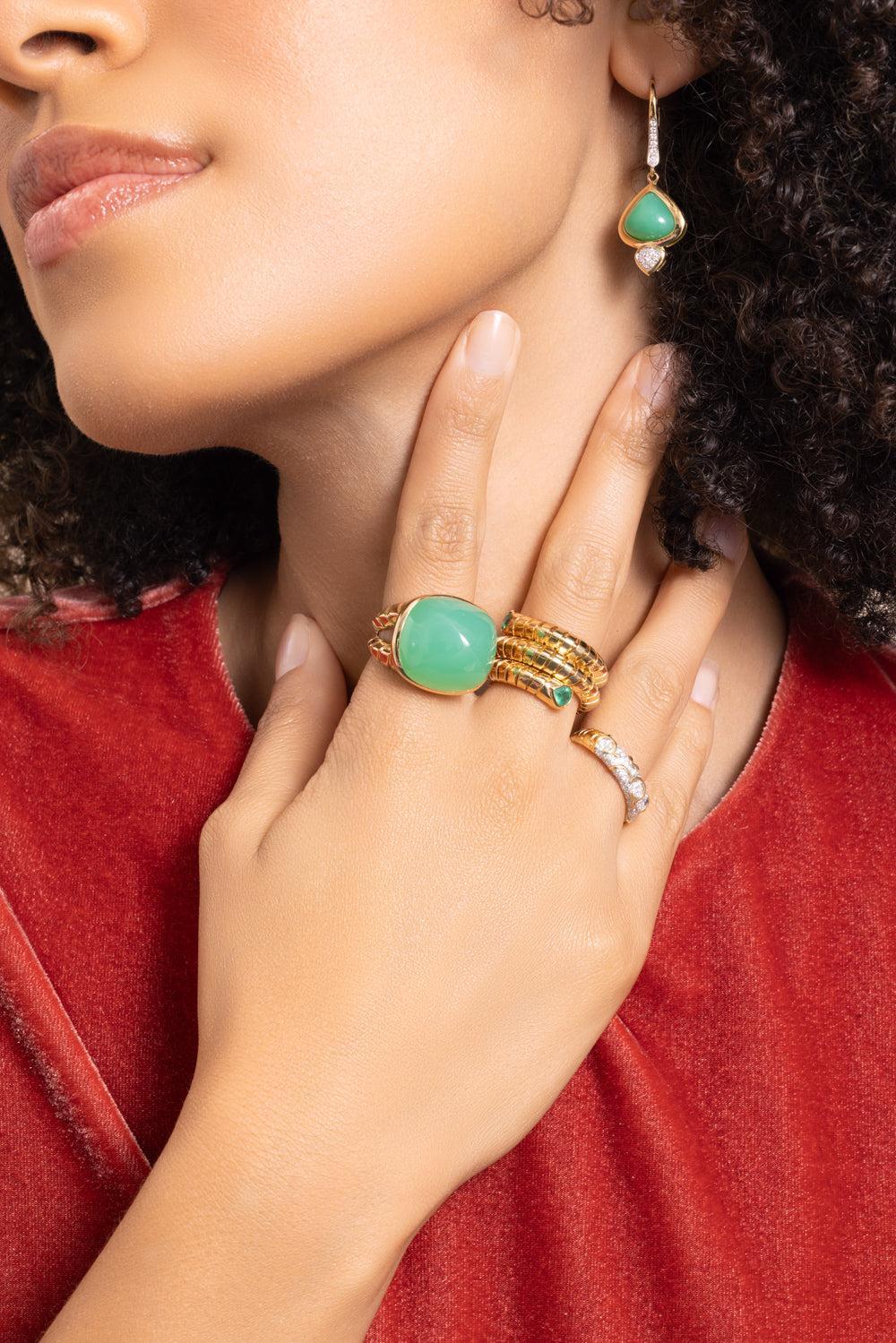 Emerald Trisola Spiral Ring-YELLOW GOLD-6.5-JEWELRYFINE JEWELRING-MARINA B