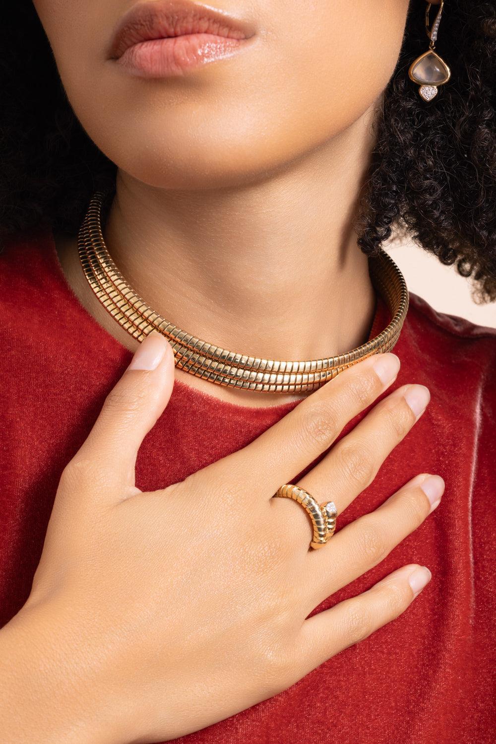 Trisolina Triple Collar Necklace-YELLOW GOLD-MEDIUM-JEWELRYFINE JEWELNECKLACE O-MARINA B