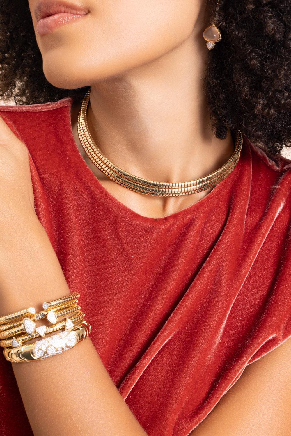 Trisolina Triple Collar Necklace-YELLOW GOLD-MEDIUM-JEWELRYFINE JEWELNECKLACE O-MARINA B