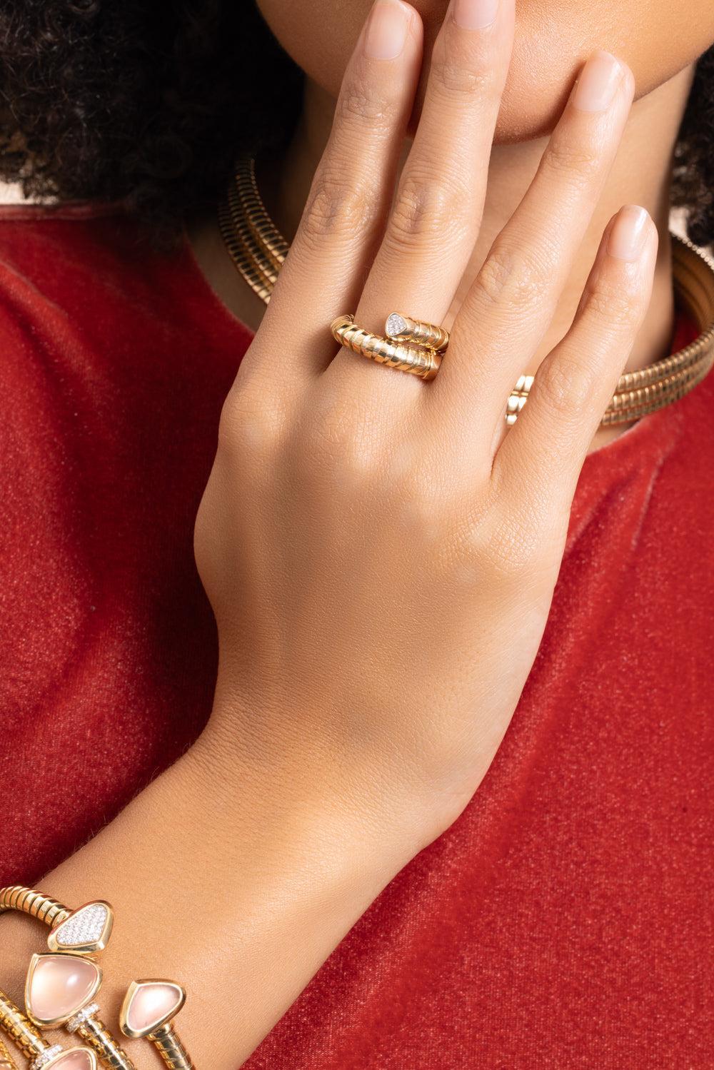 Diamond Trisolona Bypass Ring-YELLOW GOLD-6.5-JEWELRYFINE JEWELRING-MARINA B