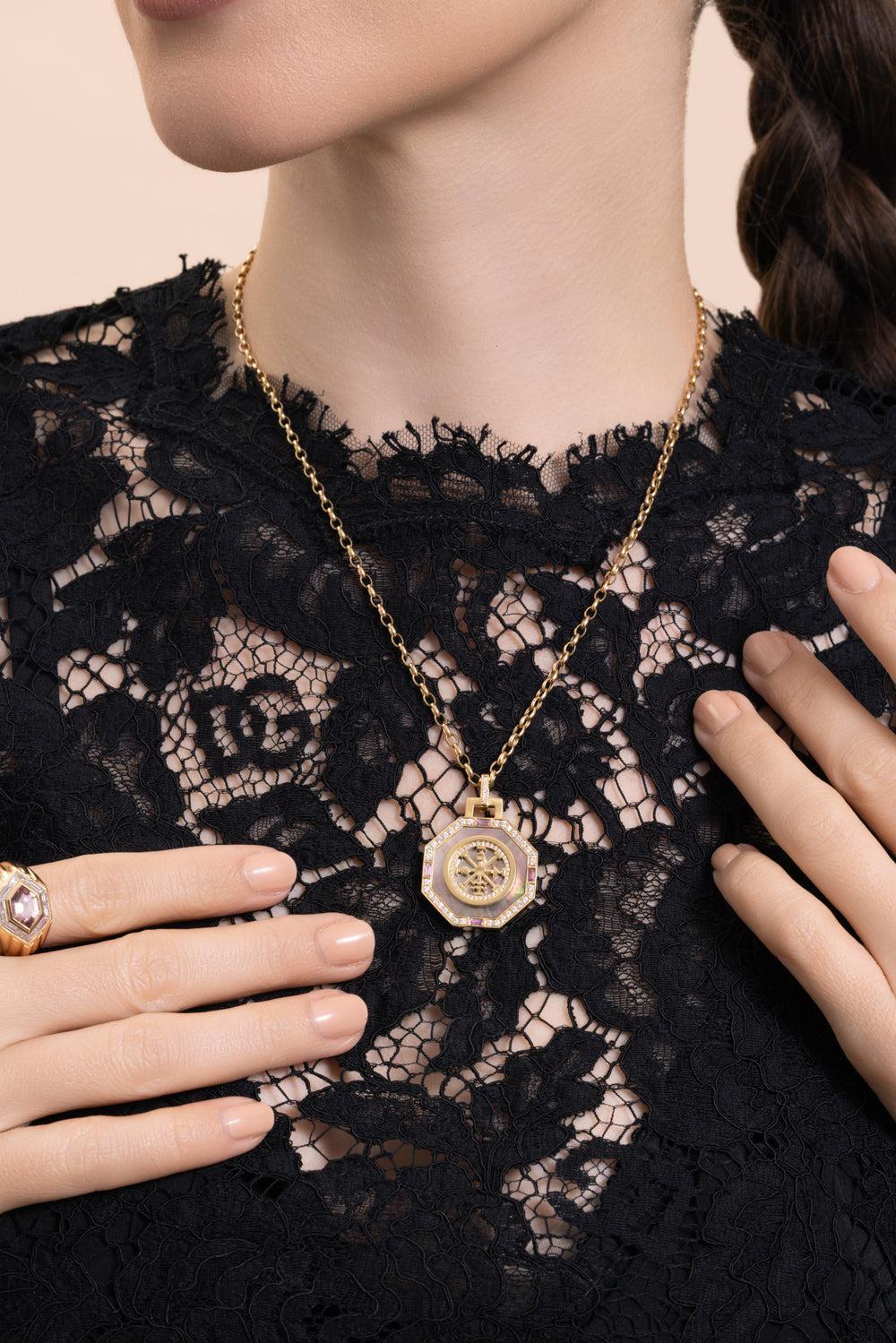 Ruota Wheel Pendant-YELLOW GOLD-JEWELRYFINE JEWELPENDANT-SORELLINA