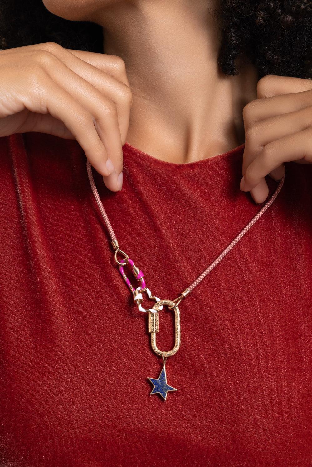 Fuchsia Medium Lock-ROSE GOLD-JEWELRYFINE JEWELPENDANT-MARLA AARON