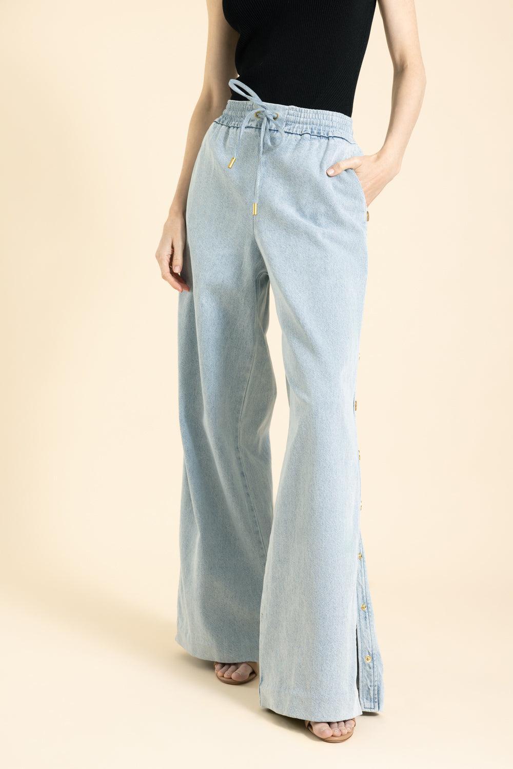 Rebellion Denim Snap Pant-CASTAWAY-0-CLOTHINGPANTDENIM-ZIMMERMANN