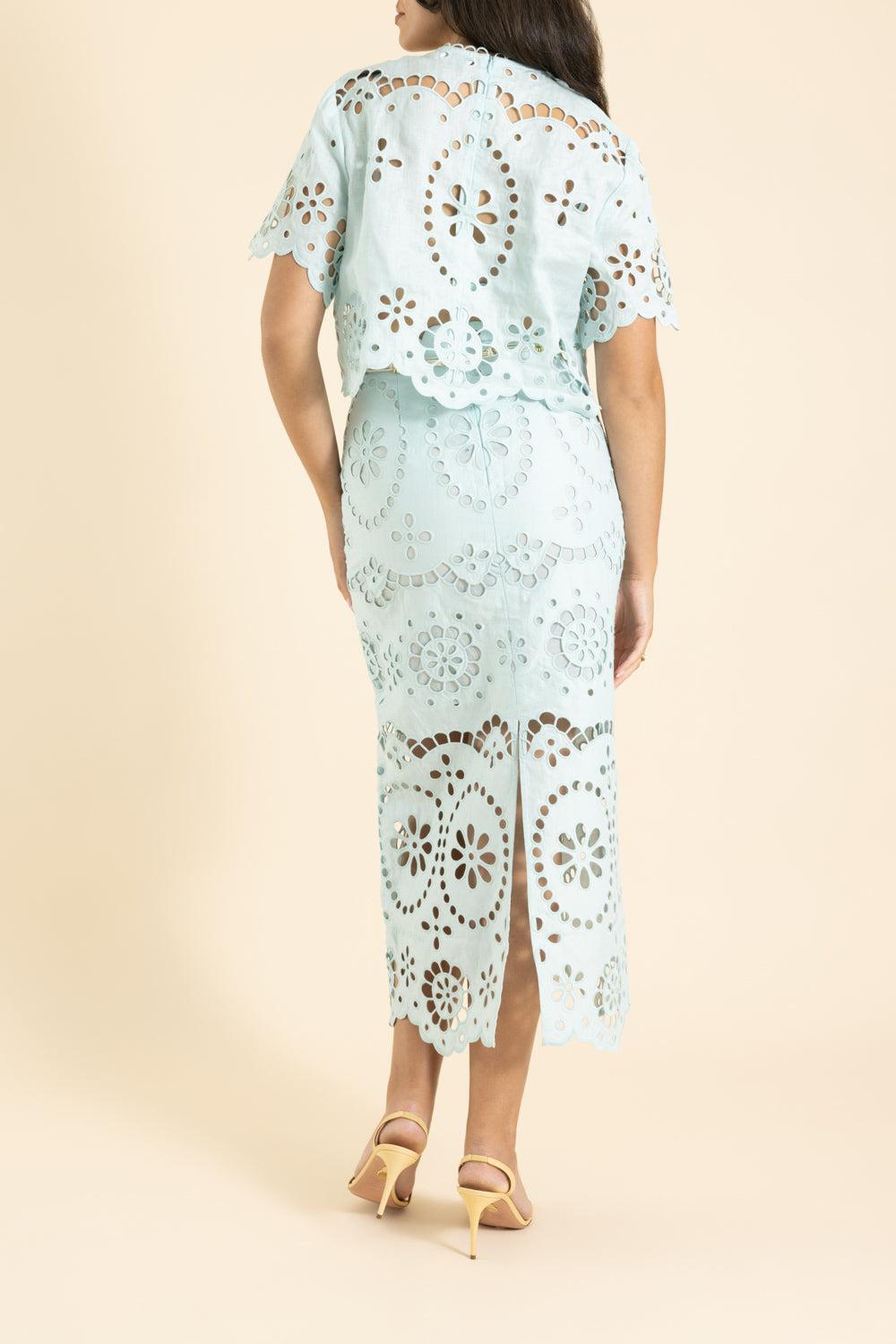 Awaken Embroidered Bodice-GREEN-0-CLOTHINGTOPBLOUSE-ZIMMERMANN