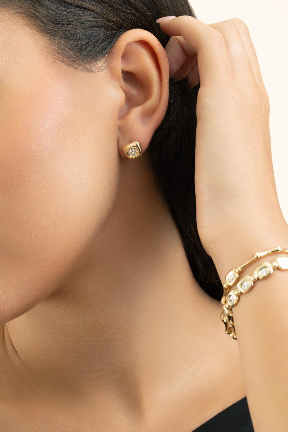 Diamond Beluga Stud Earrings-YELLOW GOLD-JEWELRYFINE JEWELEARRING-ZAHN-Z
