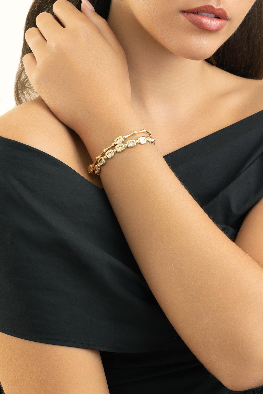 Diamond Mini Beluga Bracelet-YELLOW GOLD-JEWELRYFINE JEWELBRACELET O-ZAHN-Z