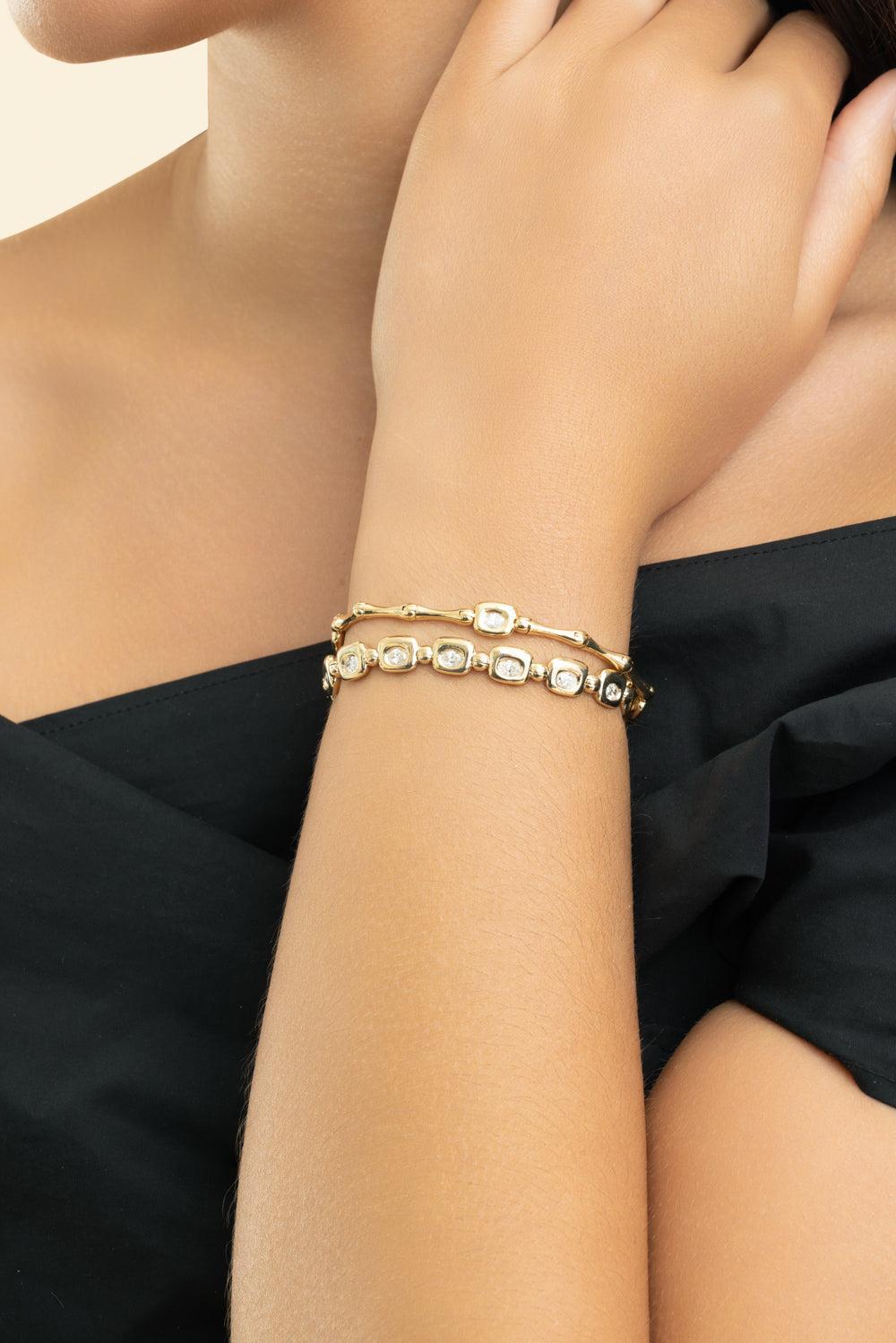 Diamond Mini Beluga Bracelet-YELLOW GOLD-JEWELRYFINE JEWELBRACELET O-ZAHN-Z