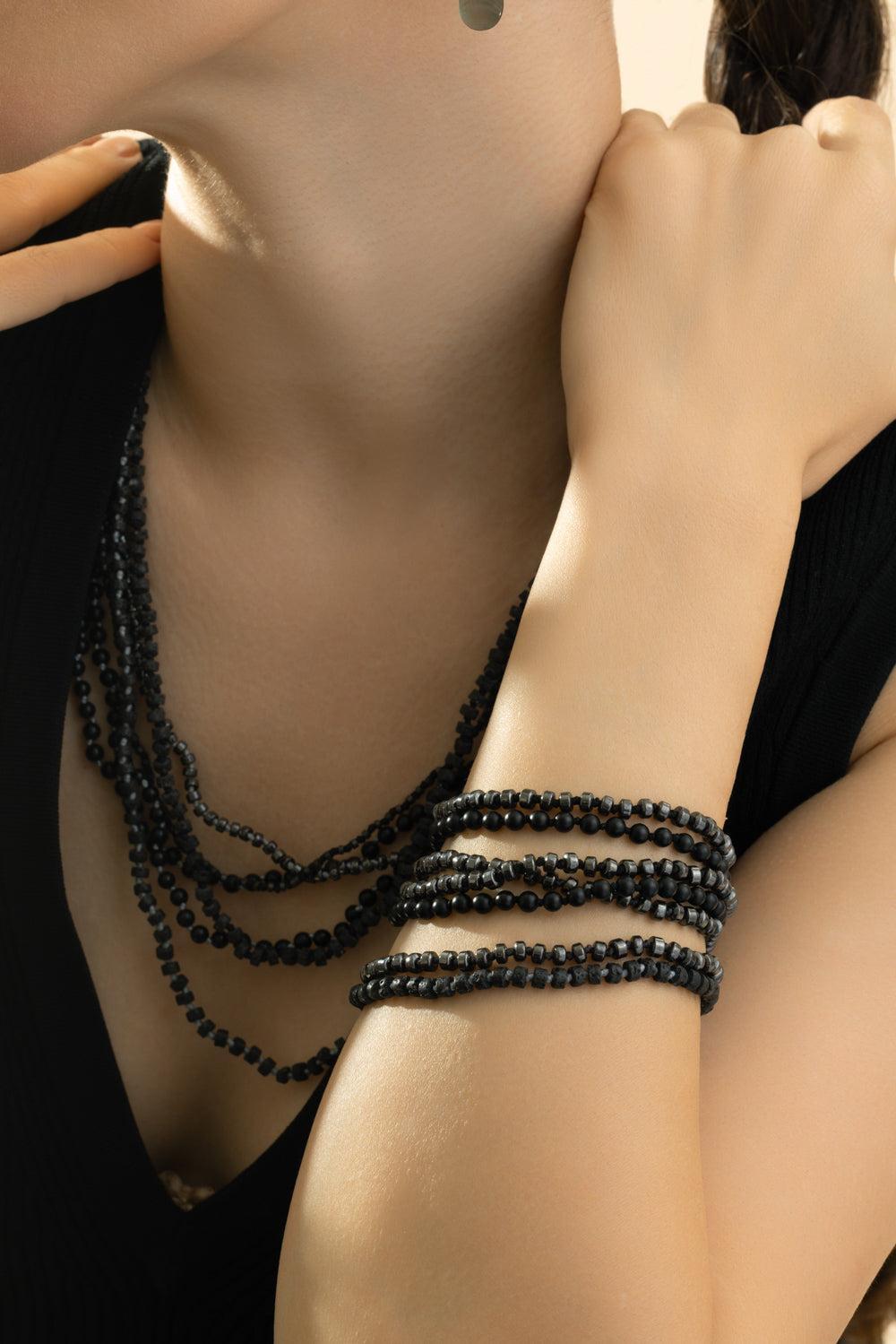 Agate Beaded Bracelet-RHODIUM-7.5-JEWELRYFINE JEWELBRACELET O-WALTERS FAITH