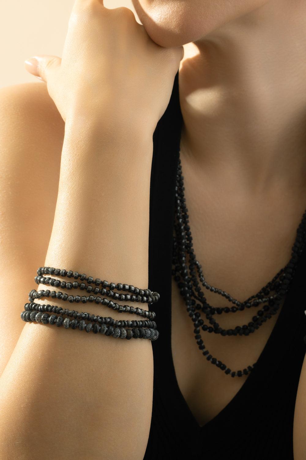 Agate Beaded Bracelet-RHODIUM-7.5-JEWELRYFINE JEWELBRACELET O-WALTERS FAITH