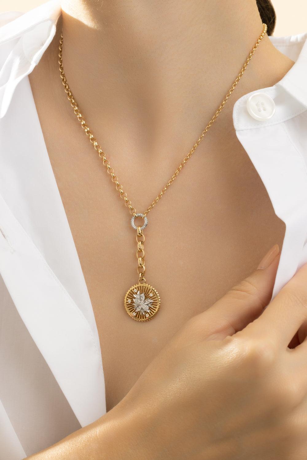 Resilience Medium Mixed Belcher Diamond Necklace-YELLOW GOLD-JEWELRYFINE JEWELNECKLACE O-FOUNDRAE