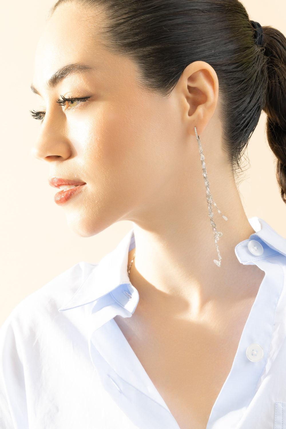 Diamond Heritage Long Earrings-WHITE GOLD-JEWELRYFINE JEWELEARRING-RUCHI NEW YORK