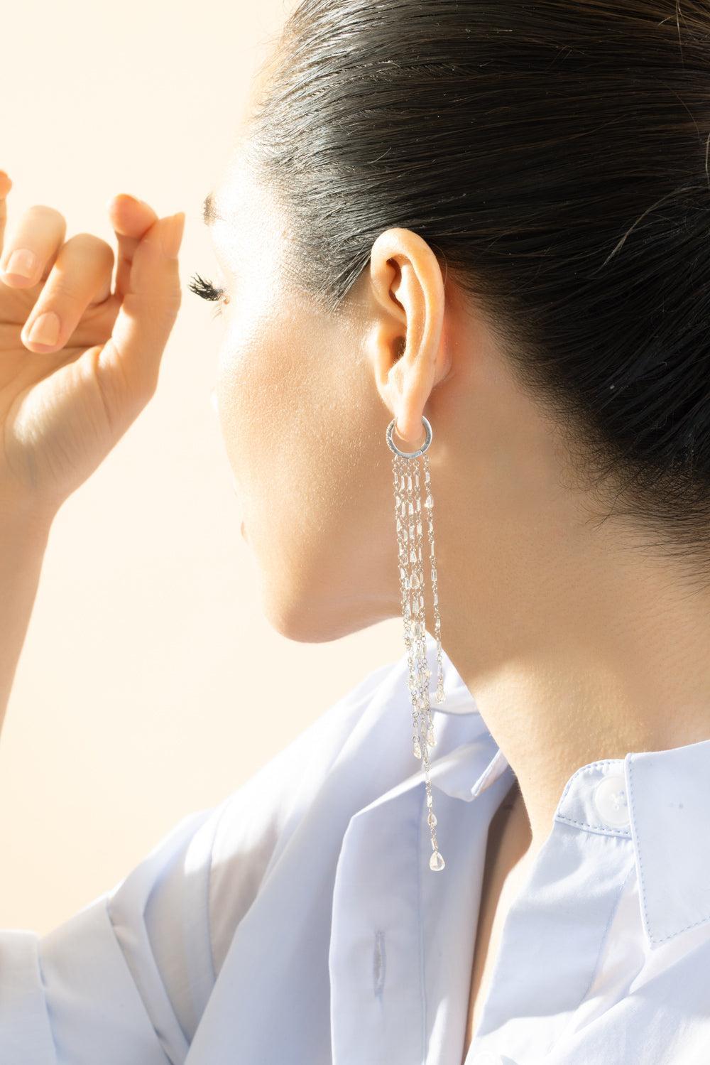 Diamond Heritage Long Earrings-WHITE GOLD-JEWELRYFINE JEWELEARRING-RUCHI NEW YORK