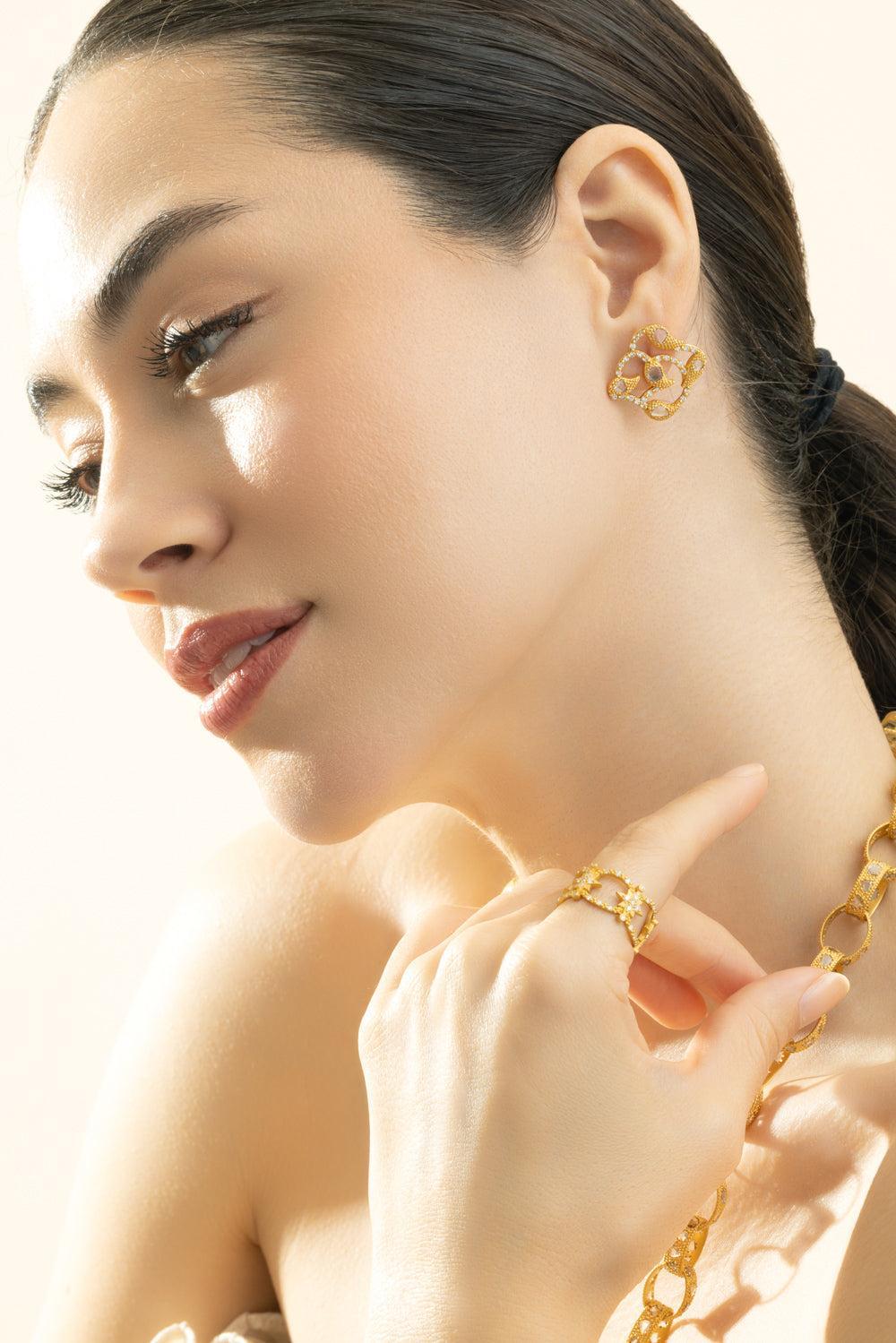 Vitality Stud Earrings-YELLOW GOLD-JEWELRYFINE JEWELEARRING-COOMI